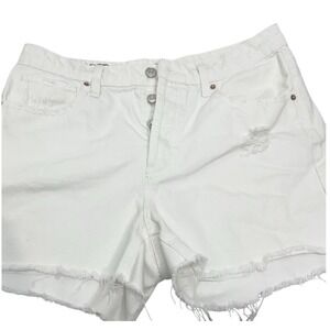 Wild Fable Womens Size 10 White Cutoff Denim Jean Shorts Button‎ Fly